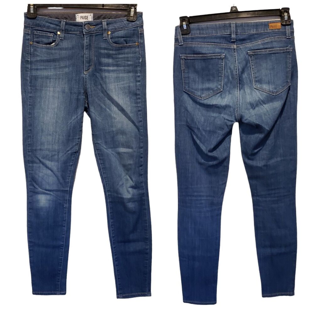 Paige Women's Jimmy Skinny Blue Wash Denim Stretch Jeans Size 28